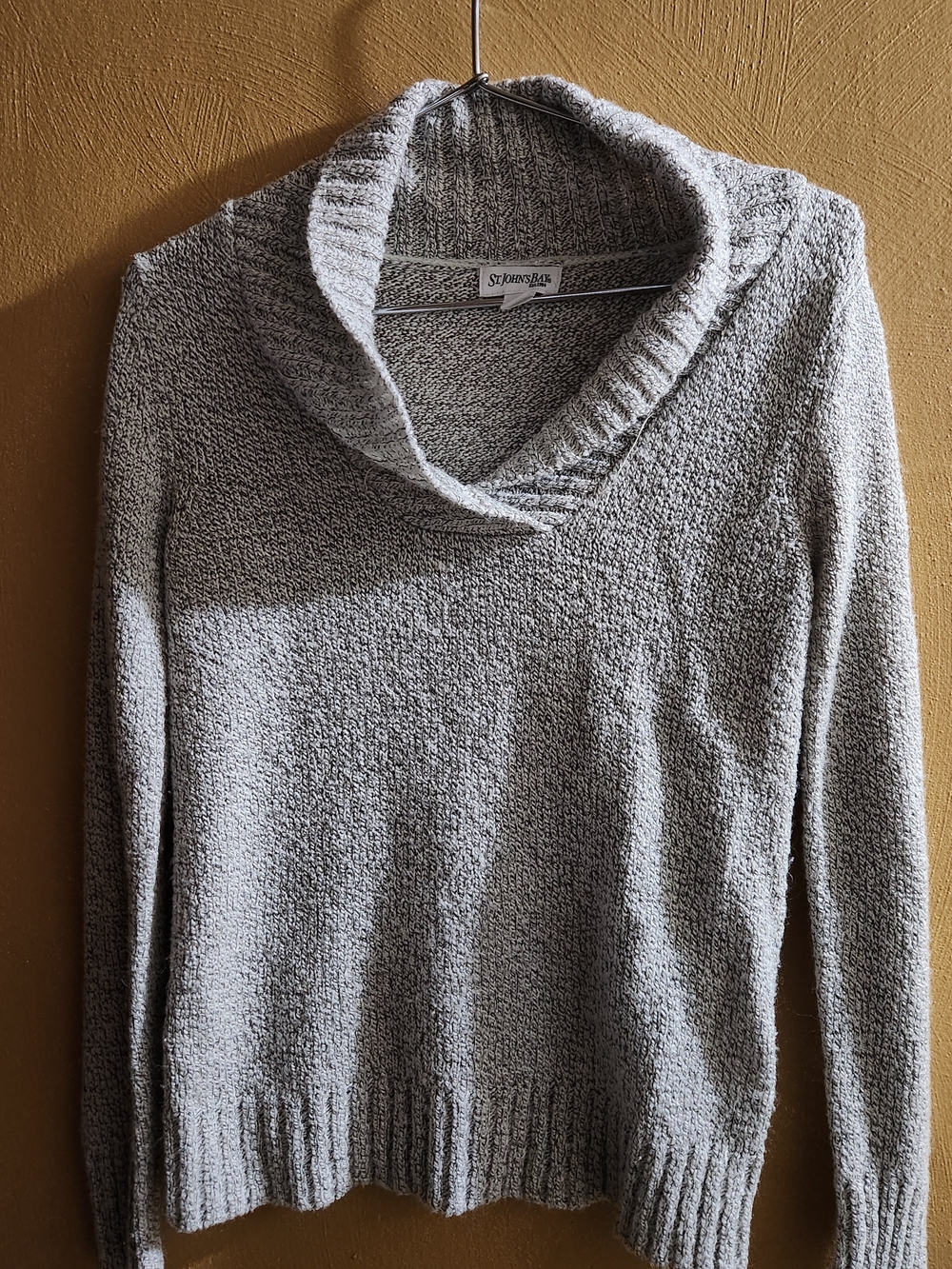 St. John's Bay Heather Gray Cowl-Neck Sweater